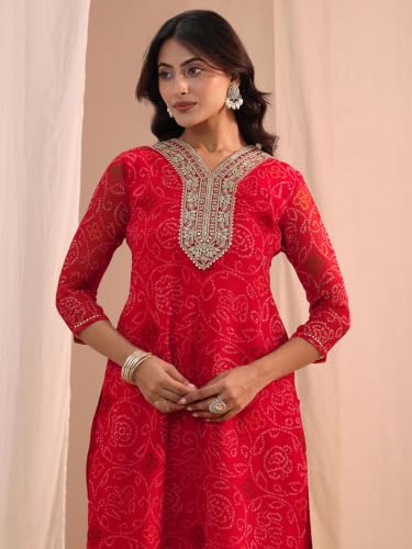 Libas Printed Chiffon Straight Kurta