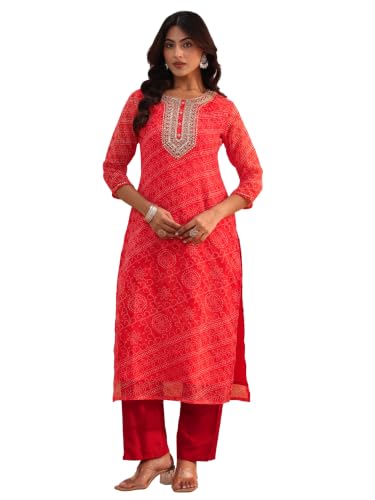 Libas Printed Chiffon Straight Kurta