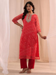 Libas Printed Chiffon Straight Kurta