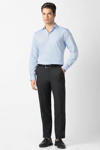 Men Light Blue Stripe Full Sleeves Wedding Shirt