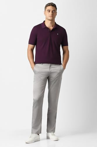 Men Purple Solid Polo Neck T-Shirt