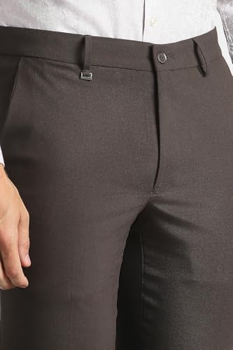 Men Brown Solid Trousers