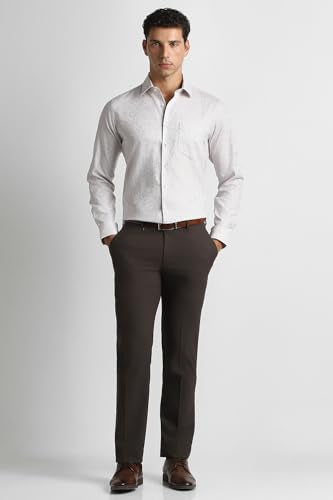 Men Brown Solid Trousers
