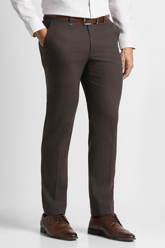Men Brown Solid Trousers