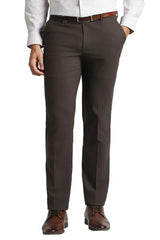 Men Brown Solid Trousers