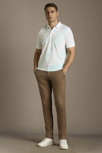 Louis Philippe Men Striped Polo Collar Golf Leisure T Shirt