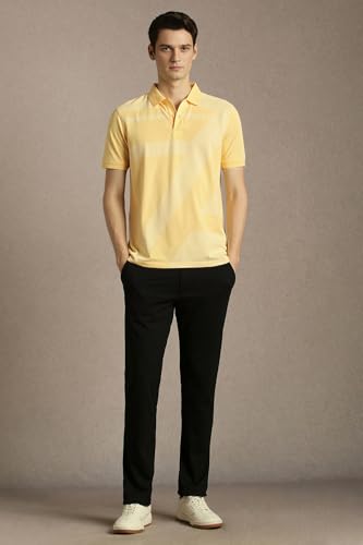 Louis Philippe Striped Polo Collar Cotton Golf Leisure T Shirt