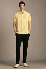 Louis Philippe Striped Polo Collar Cotton Golf Leisure T Shirt