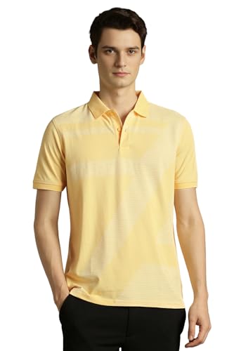 Louis Philippe Striped Polo Collar Cotton Golf Leisure T Shirt