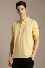 Louis Philippe Striped Polo Collar Cotton Golf Leisure T Shirt
