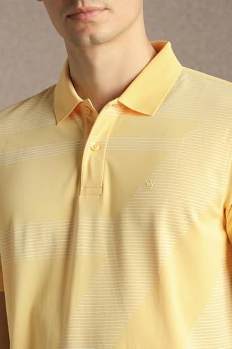 Louis Philippe Striped Polo Collar Cotton Golf Leisure T Shirt