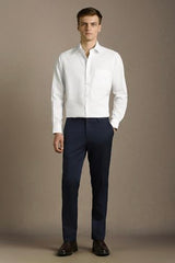 Men White Textured Full Sleeves Formal Shirt