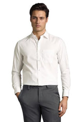 Men White Solid Full Sleeves Formal Shirt