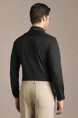 Men Black Solid Full Sleeves Casual Shirt