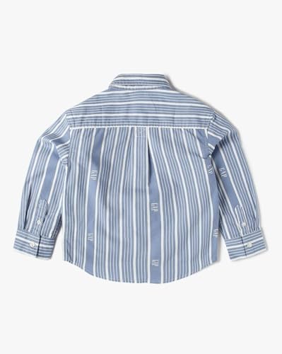 Boys' Vertical Stripes Button-Down Collar Relaxed Shirt, Lt. Blue, 4Y