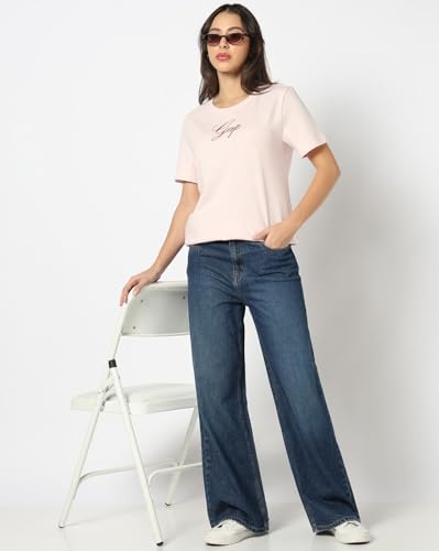 Womens Regular Logo Relaxed Fit T-Shirts, Pink