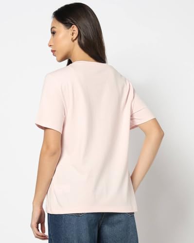Womens Regular Logo Relaxed Fit T-Shirts, Pink