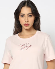 Womens Regular Logo Relaxed Fit T-Shirts, Pink