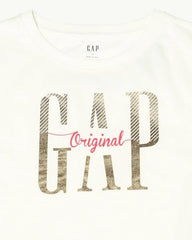 Women's Logo Print Crew Neck Relaxed Crop T-Shirt, White