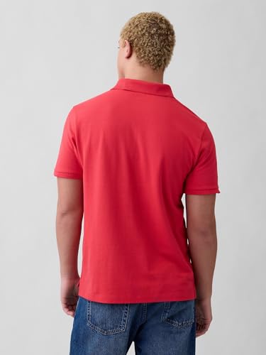 Men's Horizontal Stripes Polo Neck T-Shirt, Blue, S