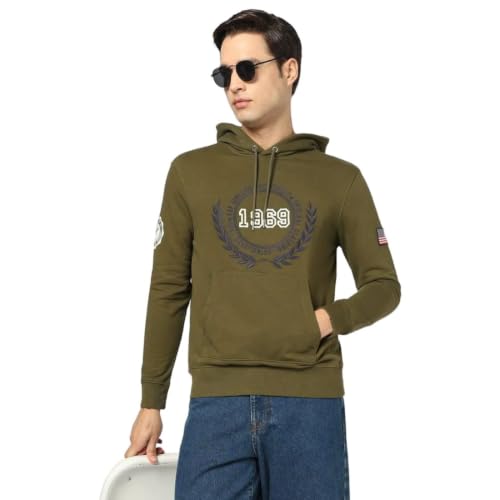 Men's Numeric Hoodie, Dark Green, M