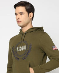 Men's Numeric Hoodie, Dark Green, M
