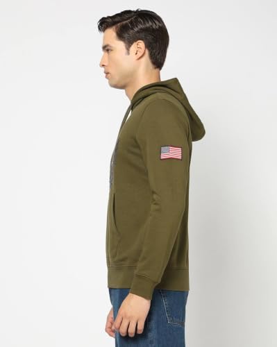 Men's Numeric Hoodie, Dark Green, M