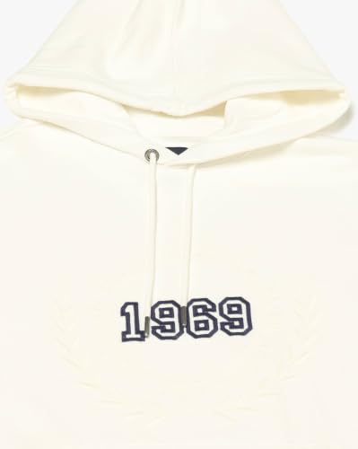 Men's Numeric Hooded Sweatshirt, Off White, M