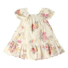 Kids' Floral Print Square Neck Puff Sleeves A-Line Dress, Multi, 2Y