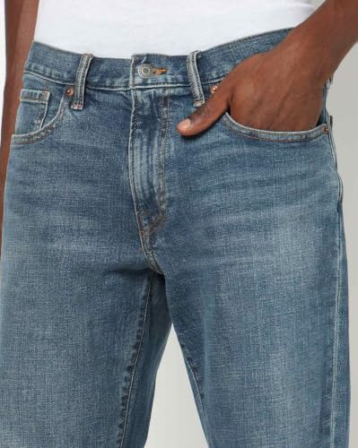 Men Solid Mid Waist Jeans, Medium Blue, 30