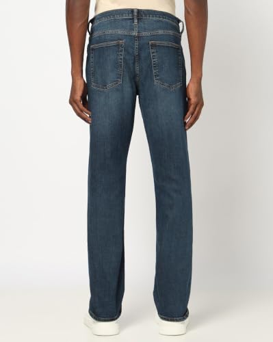 Men Mid Rise Jeans, Dark Blue, 36