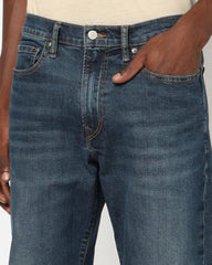Men Mid Rise Jeans, Dark Blue, 36