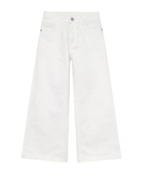 Gini and Jony Girls Blue Solid Wide Leg Jeans