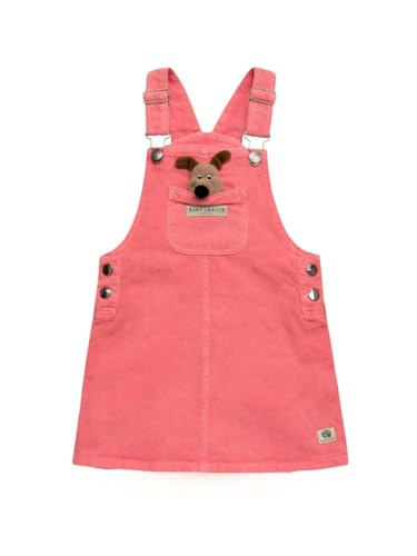 Gini and Jony Girls Pink Applique Denim Sleeveless Dungree 3-4 Years