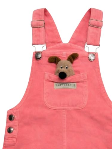 Gini and Jony Girls Pink Applique Denim Sleeveless Dungree 3-4 Years