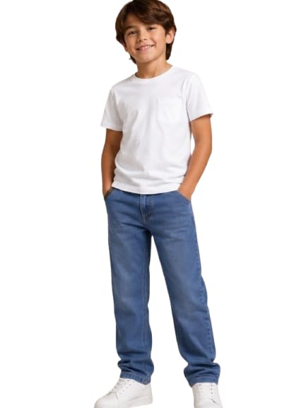 Gini and Jony Boys Blue Denim Jeans Fixed Waist