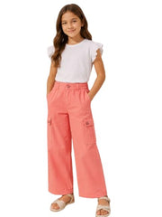 Gini and Jony Girls Pink Cotton Trouser Elasticated