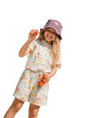Gini and Jony Girls Multicolor Cotton Dungaree Half Sleeves