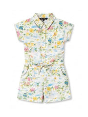 Gini and Jony Girls Multicolor Cotton Dungaree Half Sleeves