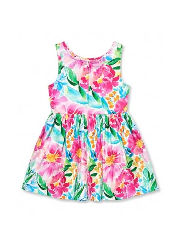 Gini and Jony Girls Multi-Color Cotton Dress Half Sleeves