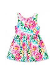Gini and Jony Girls Multi-Color Cotton Dress Half Sleeves