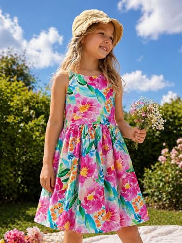 Gini and Jony Girls Multi-Color Cotton Dress Half Sleeves
