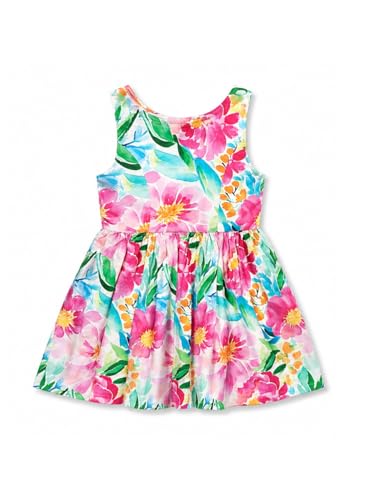 Gini and Jony Girls Multi-Color Cotton Dress Half Sleeves