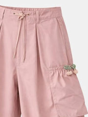 Gini and Jony Girls Mauve Solid Cotton Trouser Fixed Waist