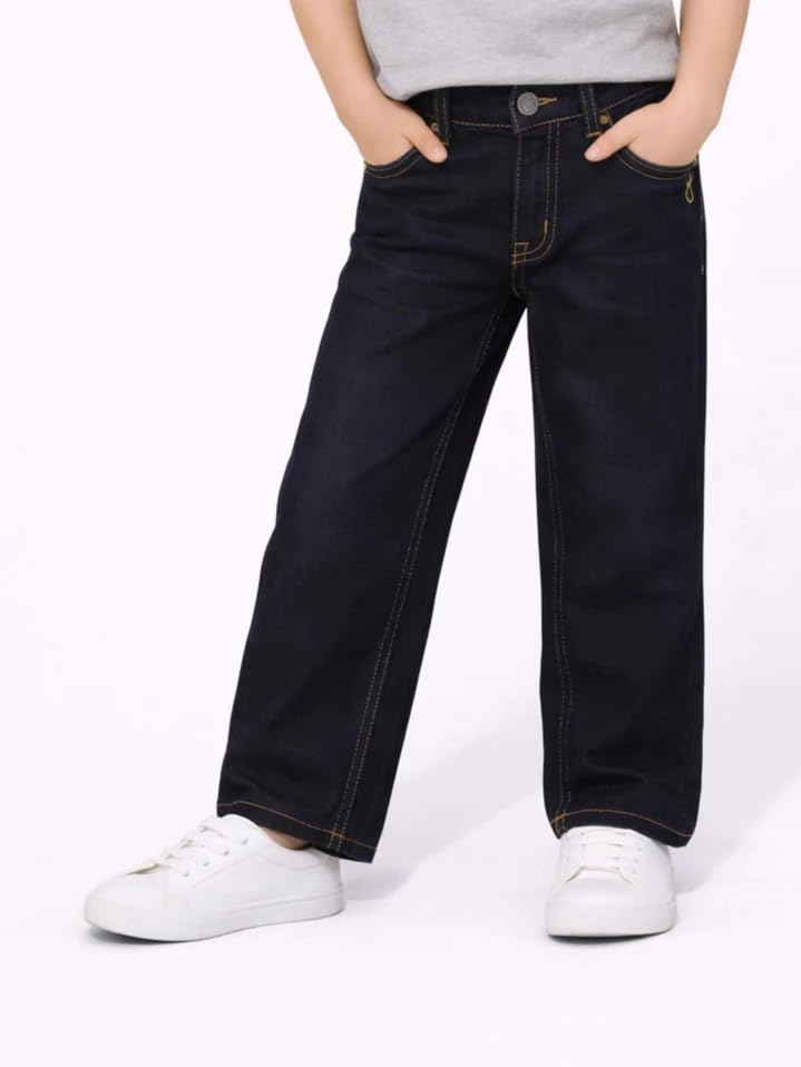 Boys Black Denim Woven Jeans