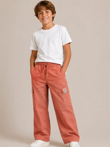 Gini and Jony Boys Pink Cotton Trouser Fixed Waist