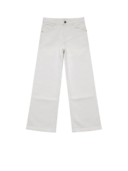 Girls White Denim Woven Jeans