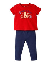 GJ Baby Girls Cotton Graphic Print Co-Ord Set