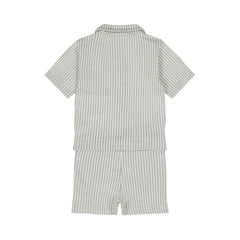 Boys Stripped Cotton 2 Piece Set Shirt & Shorts