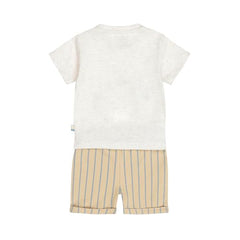 Boys Cotton Printed Striped 2 Piece Set T-shirt & Shorts